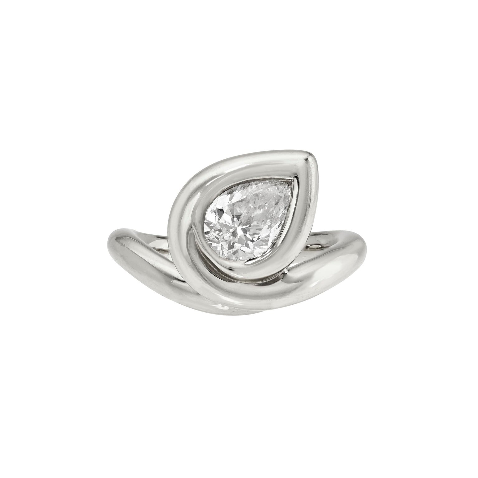 Enigma Petite Water Drop Diamond Ring by Logan Hollowell Jewelry