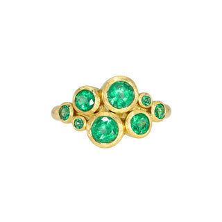 Emerald Bubble Ring Yellow Gold 3 by Logan Hollowell Jewelry