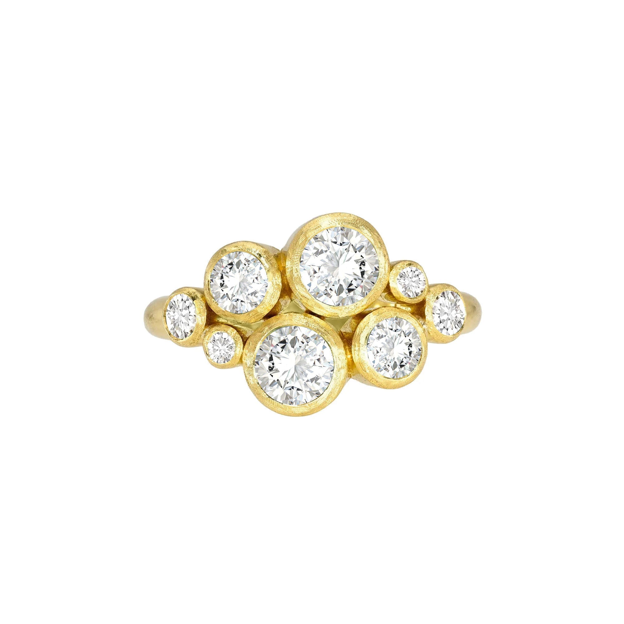 Diamond Bubble Ring Yellow Gold 3 by Logan Hollowell Jewelry