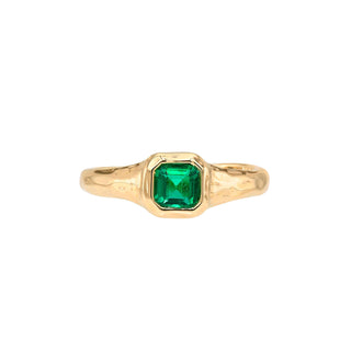 Petite Zambian Emerald River Ring Rose Gold 3 by Logan Hollowell Jewelry