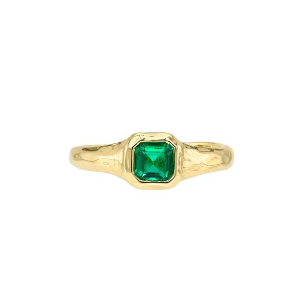 Petite Zambian Emerald River Ring