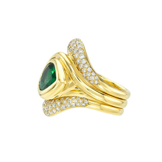 Enigma Emerald Double Pave Diamond Band Ring by Logan Hollowell Jewelry