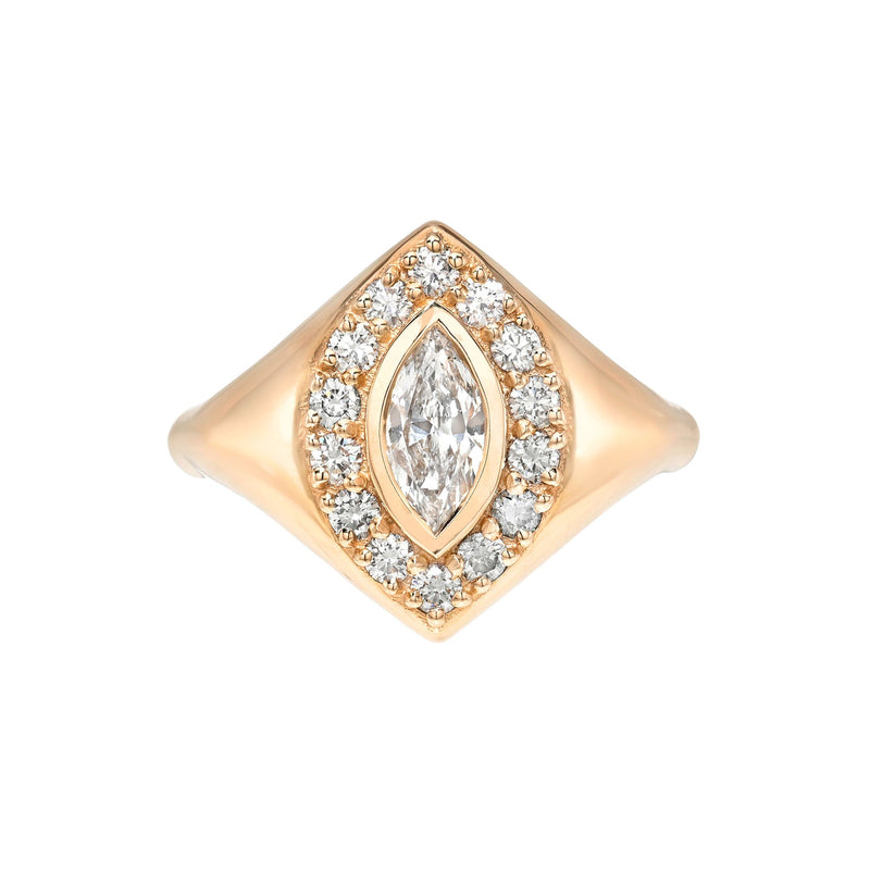 Fortune Signet in Cloud Rose Gold 3 by Logan Hollowell Jewelry