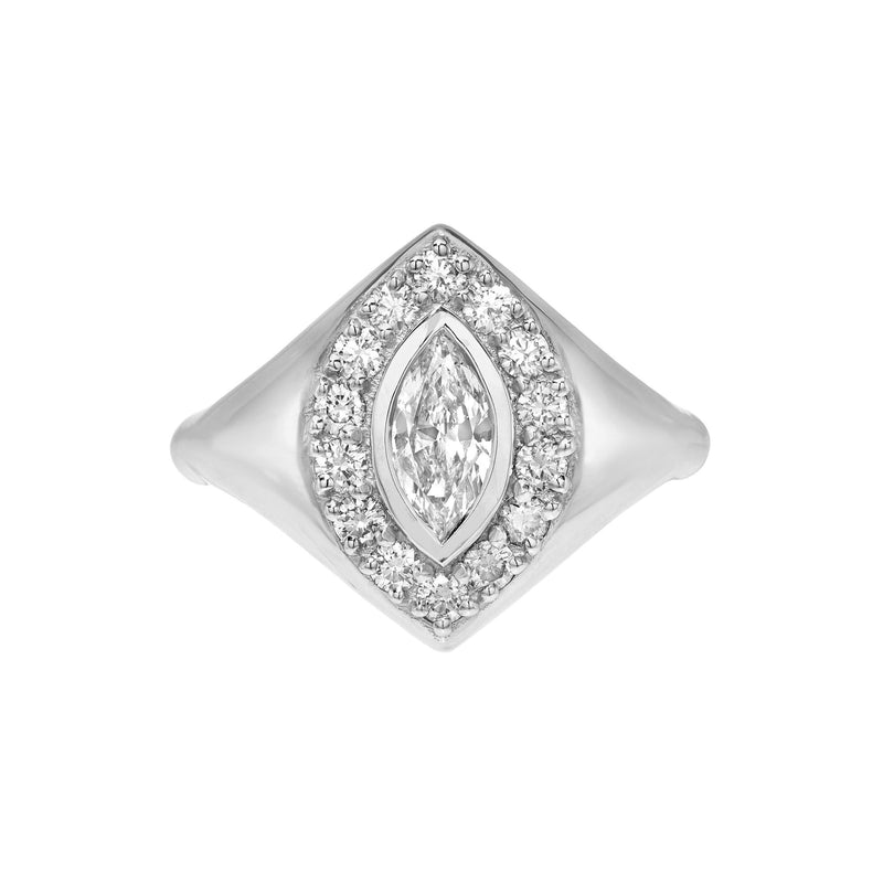 Fortune Signet in Cloud White Gold 3 by Logan Hollowell Jewelry