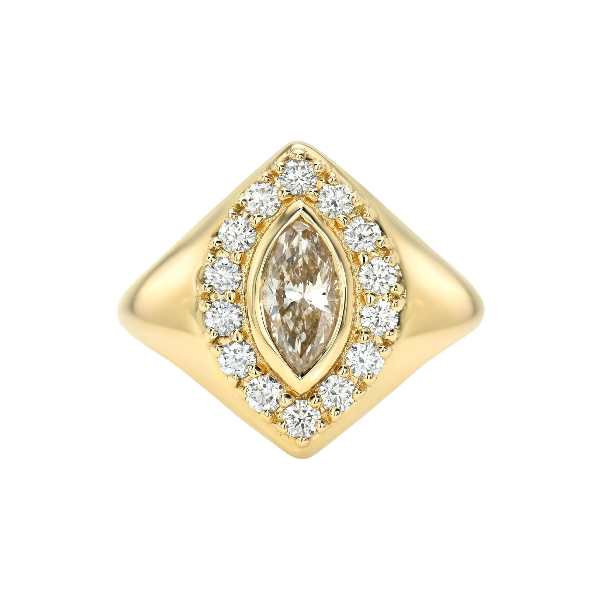 Fortune Signet in Desert Yellow Gold 2.5 by Logan Hollowell Jewelry