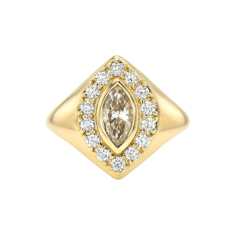 Fortune Signet in Desert Yellow Gold 2.5 by Logan Hollowell Jewelry