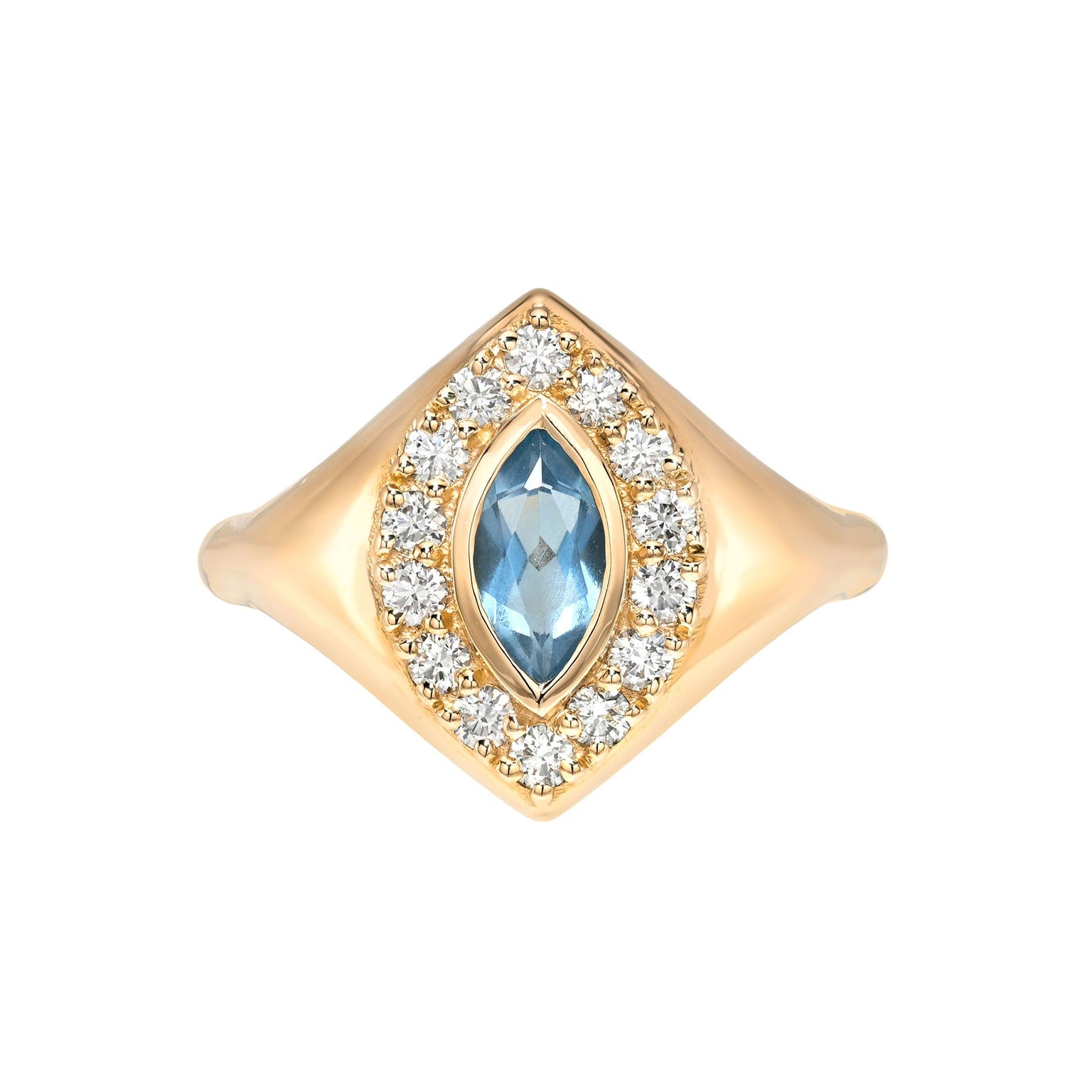 Fortune Signet in Sea Foam Rose Gold 3 by Logan Hollowell Jewelry