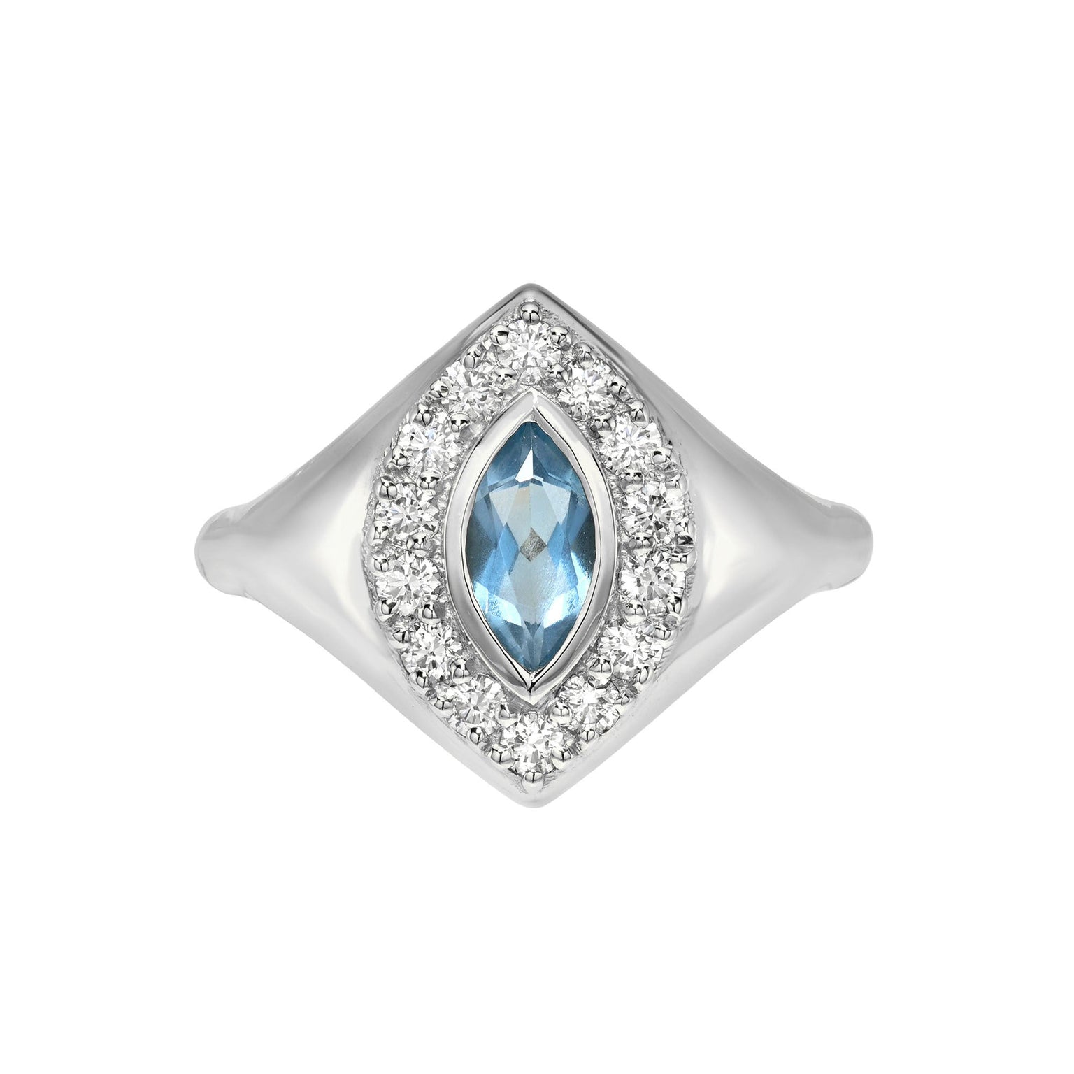 Fortune Signet in Sea Foam White Gold 3 by Logan Hollowell Jewelry