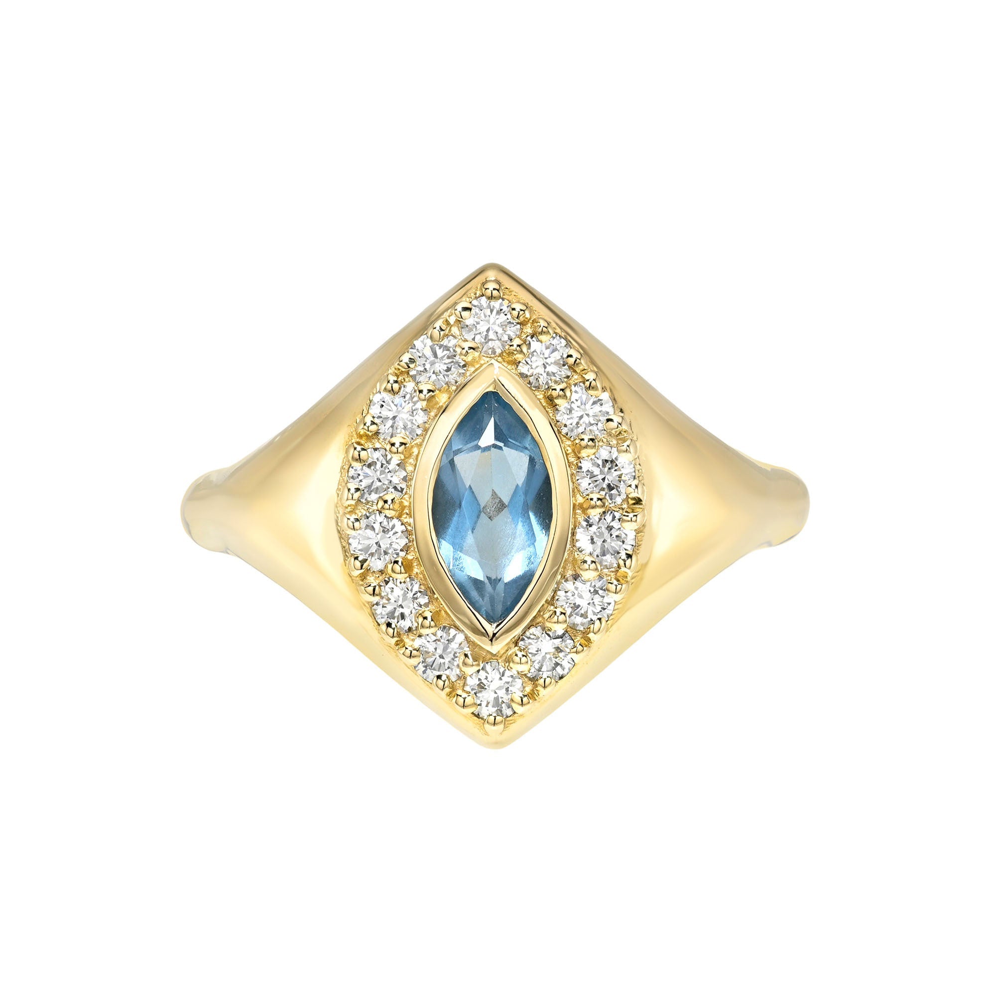 Fortune Signet in Sea Foam Yellow Gold 3 by Logan Hollowell Jewelry