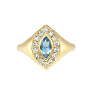 Fortune Signet in Sea Foam Yellow Gold 3 by Logan Hollowell Jewelry