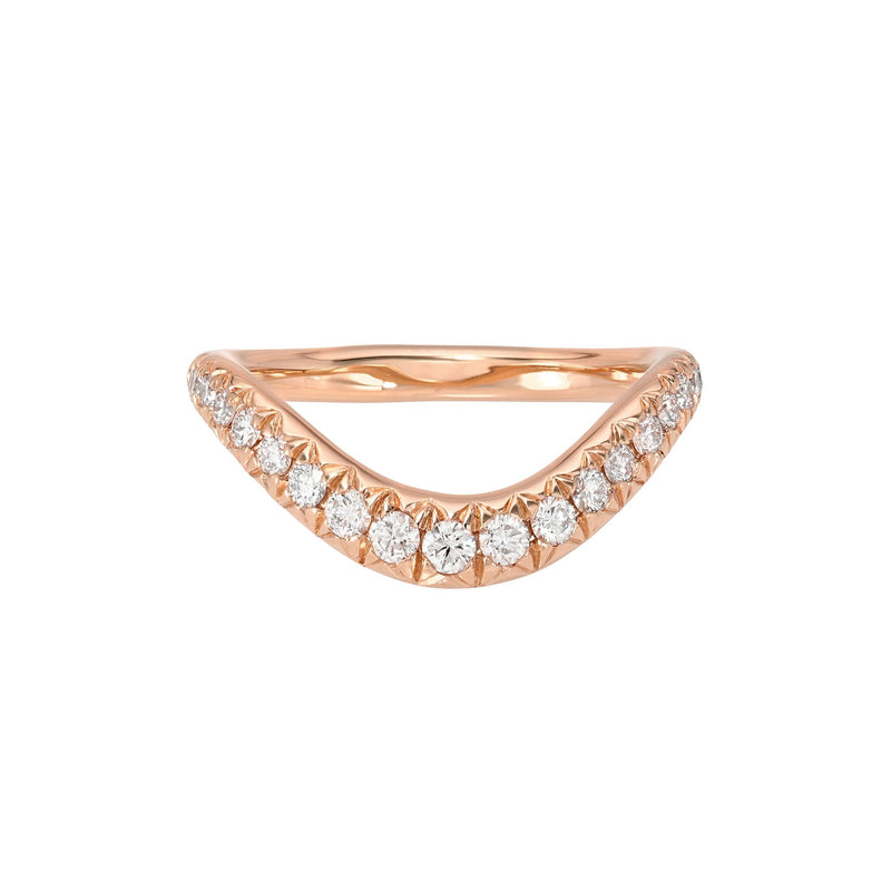 Enigma French Pavé Diamond Band Rose Gold 3 14K by Logan Hollowell Jewelry