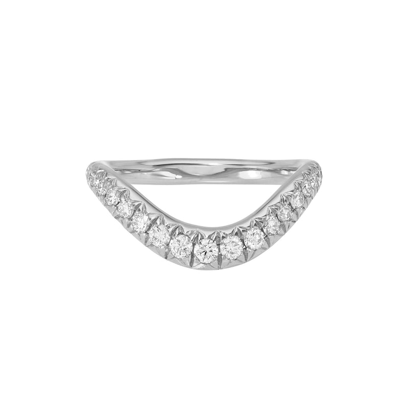 Enigma French Pavé Diamond Band White Gold 3 14K by Logan Hollowell Jewelry