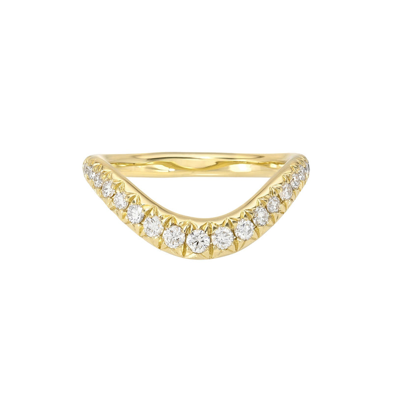 Enigma French Pavé Diamond Band Yellow Gold 3 by Logan Hollowell Jewelry