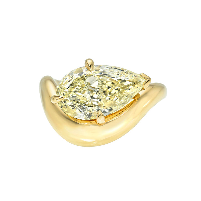 Enigma Floating Diamond Ring Yellow Gold 5 by Logan Hollowell Jewelry