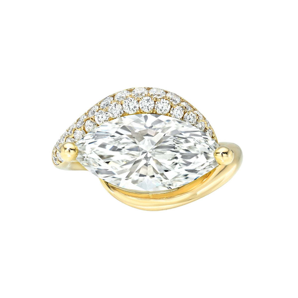 The Aurelia Diamond Ring Yellow Gold 1 CT Natural Diamond 3 by Logan Hollowell Jewelry