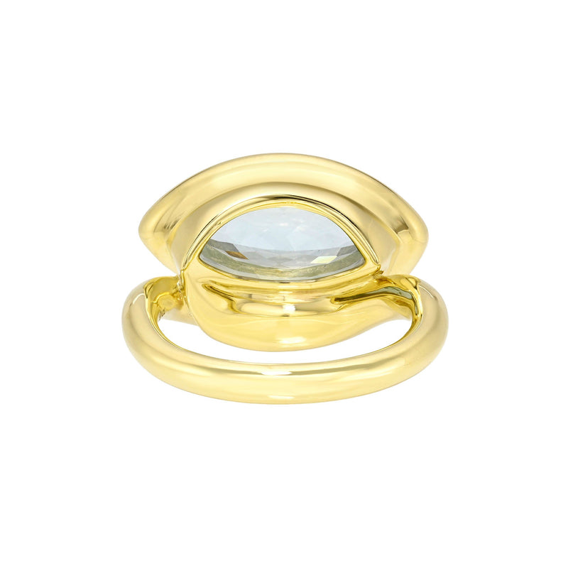 Enigma Eye Marquise Aquamarine Ring by Logan Hollowell Jewelry