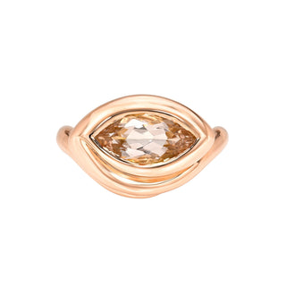 Enigma Angel Eye Marquise Pink Morganite Ring Rose Gold 3 by Logan Hollowell Jewelry