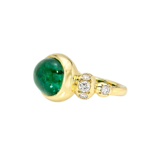 Emerald Cabochon Ring by Logan Hollowell Jewelry