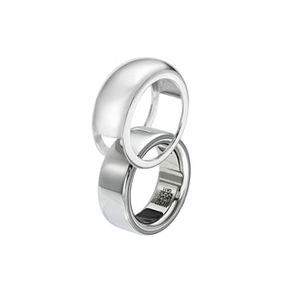 Oura Ring Sleeve - No Diamond/ Diamond Bars White Gold 4 by Logan Hollowell Jewelry