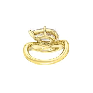 Enigma Floating Pear Diamond Ring by Logan Hollowell Jewelry