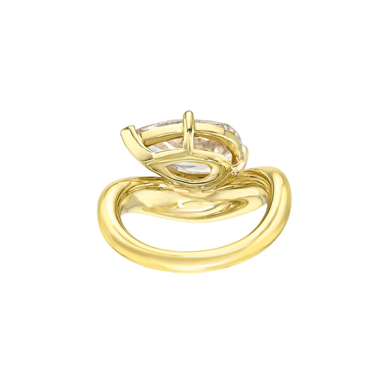 Enigma Floating Pear Diamond Ring by Logan Hollowell Jewelry