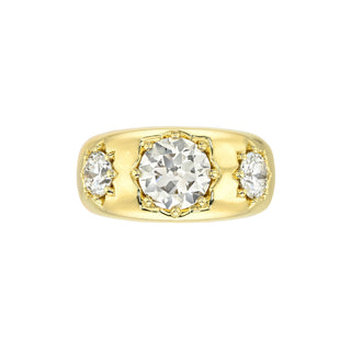 The Gypsy Three Stone Ring Yellow Gold 3 by Logan Hollowell Jewelry