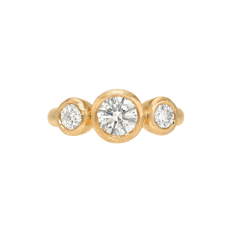 Diamond Bubble Trinity Ring Rose Gold 14K 3 by Logan Hollowell Jewelry