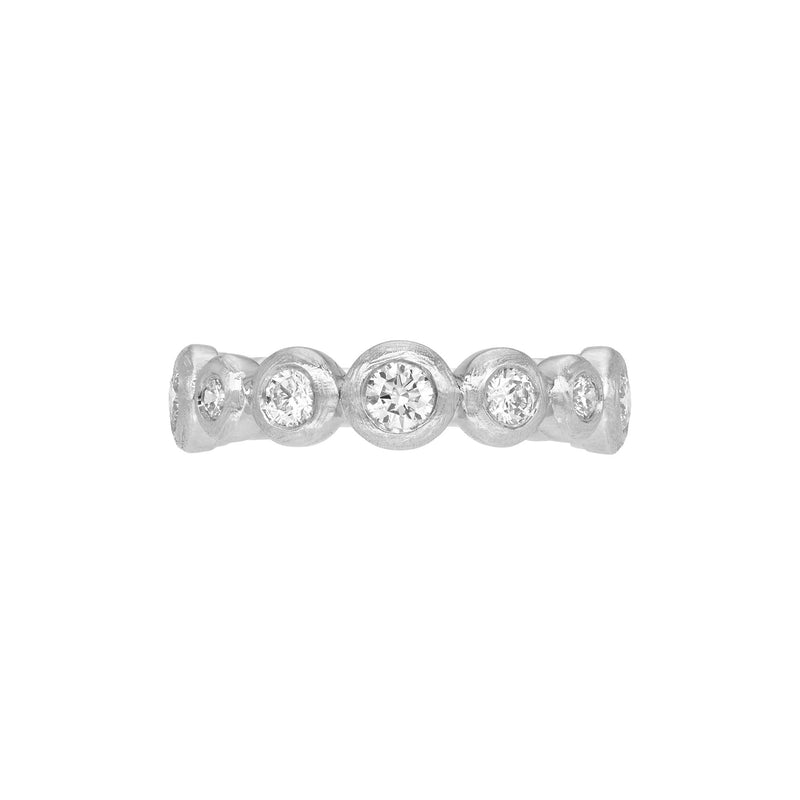 Diamond Bubble Band White Gold 18K 3 by Logan Hollowell Jewelry