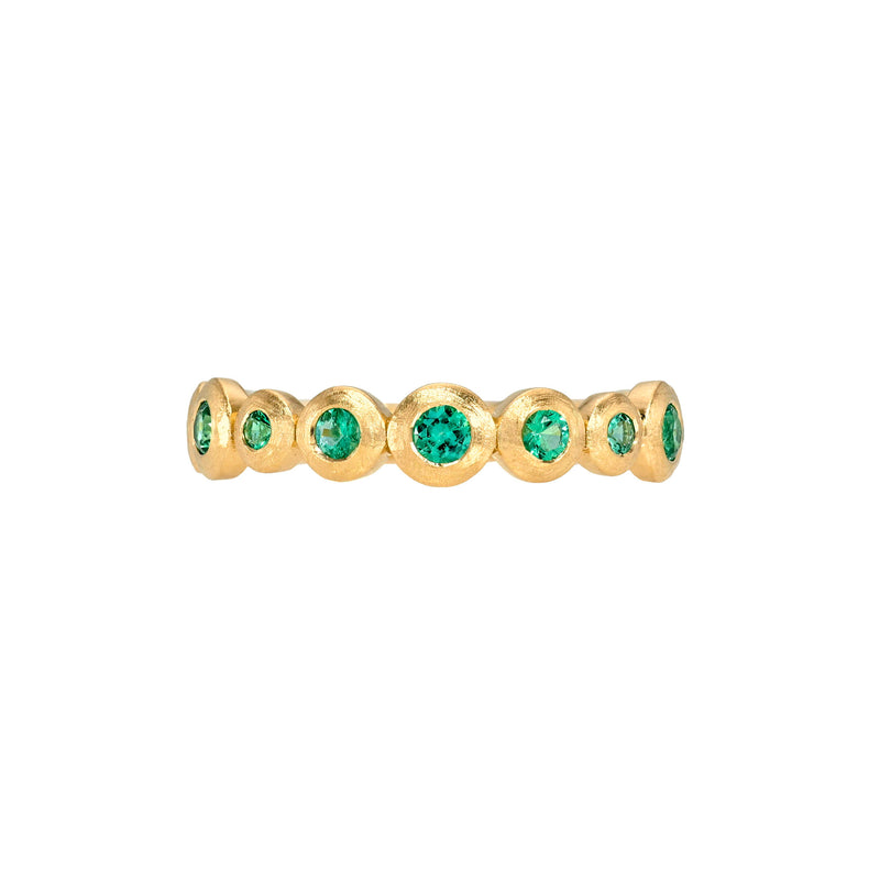 Petite Emerald Bubble Ring Rose Gold 14K 3 by Logan Hollowell Jewelry