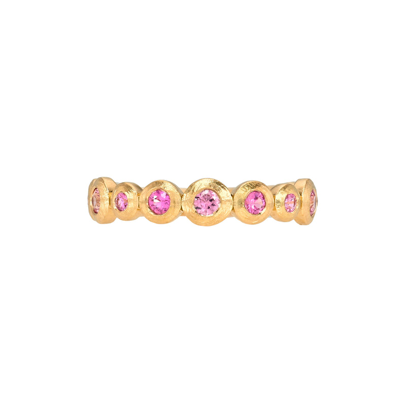 Petite Pink Sapphire Bubble Ring Rose Gold 14K 3 by Logan Hollowell Jewelry
