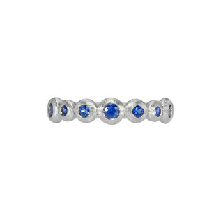 Petite Blue Sapphire Bubble Ring White Gold 14K 3 by Logan Hollowell Jewelry