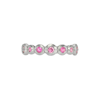 Petite Pink Sapphire Bubble Ring White Gold 14K 3 by Logan Hollowell Jewelry