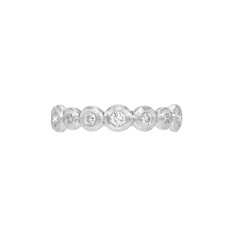 Petite Diamond Bubble Ring White Gold 14K 3 by Logan Hollowell Jewelry