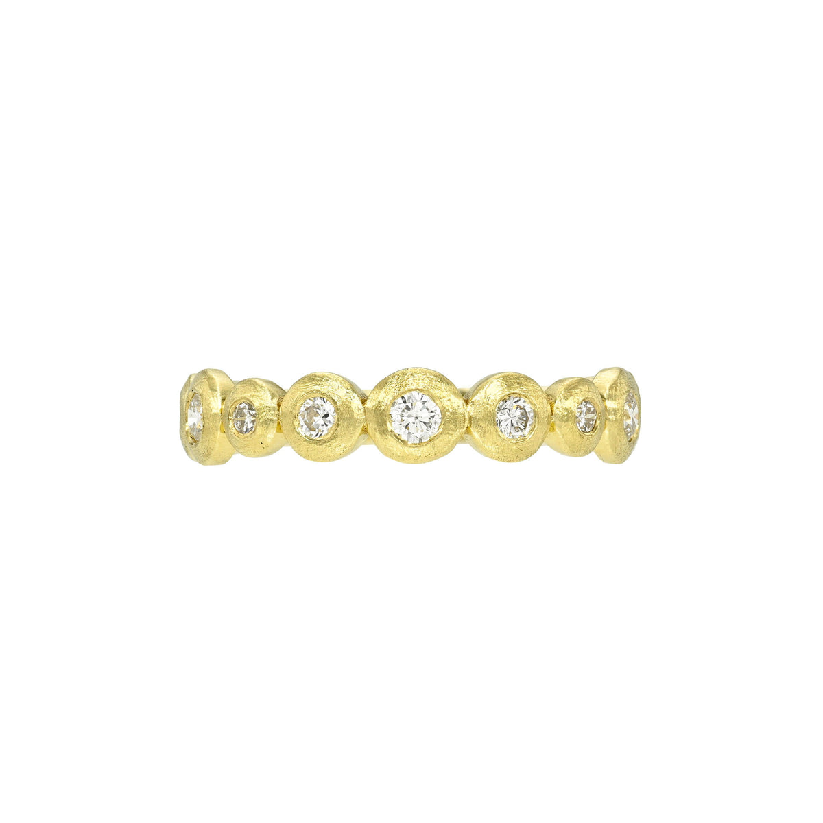 Petite Diamond Bubble Ring Yellow Gold 14K 3 by Logan Hollowell Jewelry