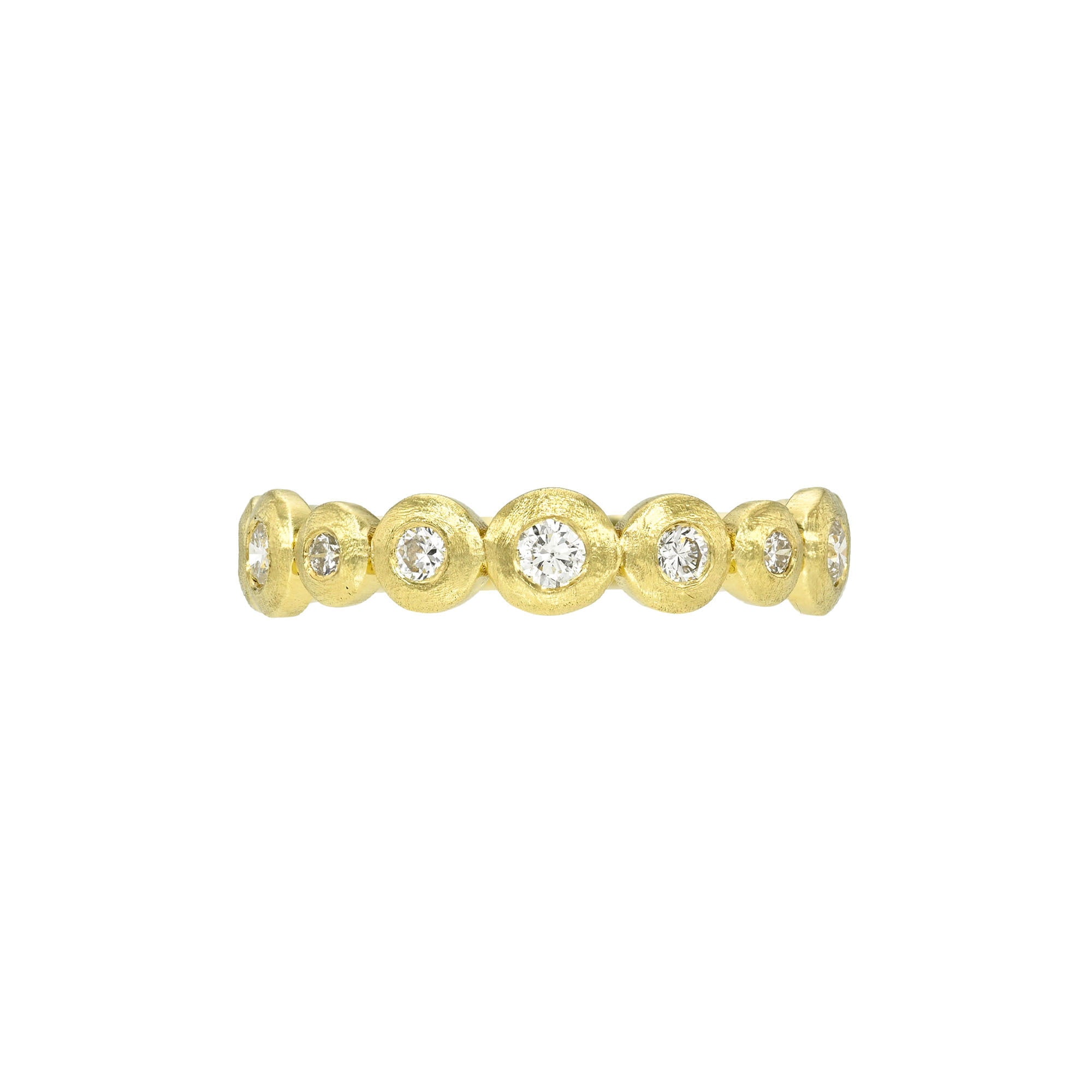 Petite Diamond Bubble Ring Yellow Gold 14K 3 by Logan Hollowell Jewelry
