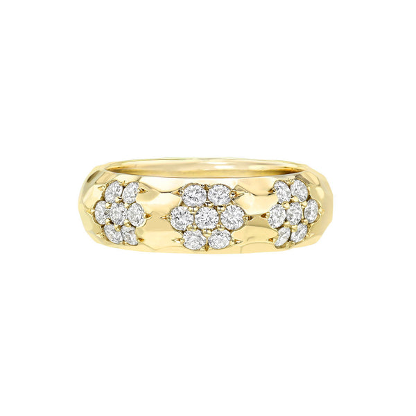 Sevenfold Diamond Cluster Band Yellow Gold 3 by Logan Hollowell Jewelry