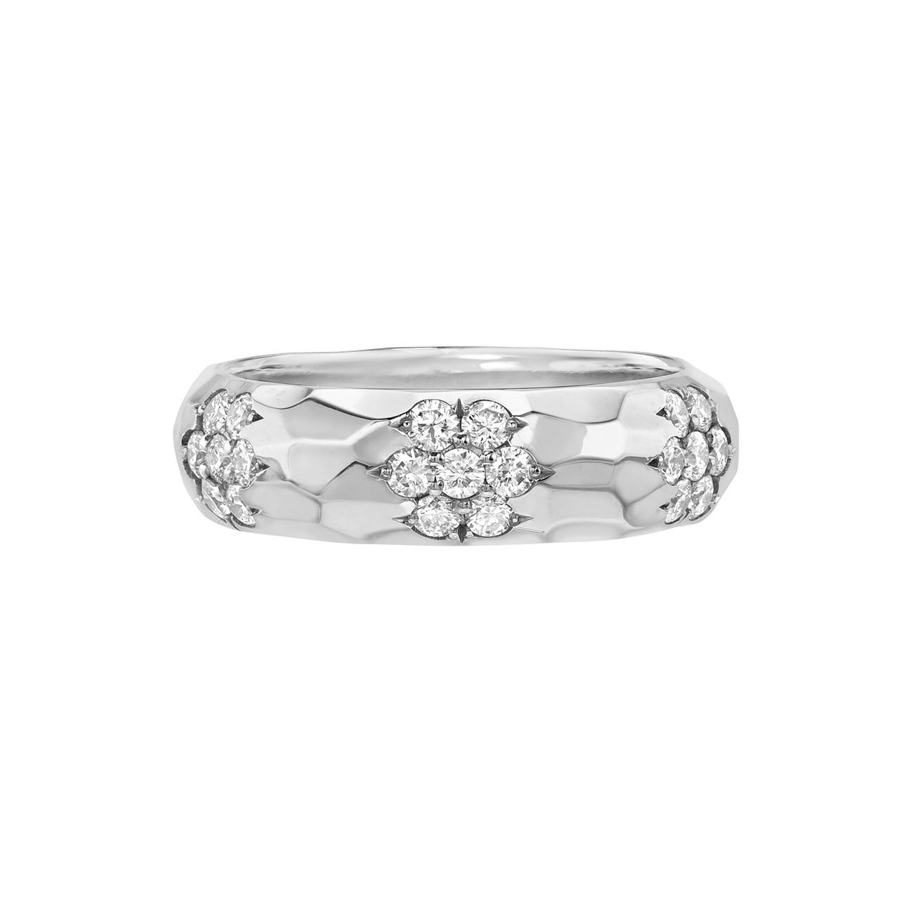 Sevenfold Eternity Diamond Cluster Band White Gold 3 by Logan Hollowell Jewelry