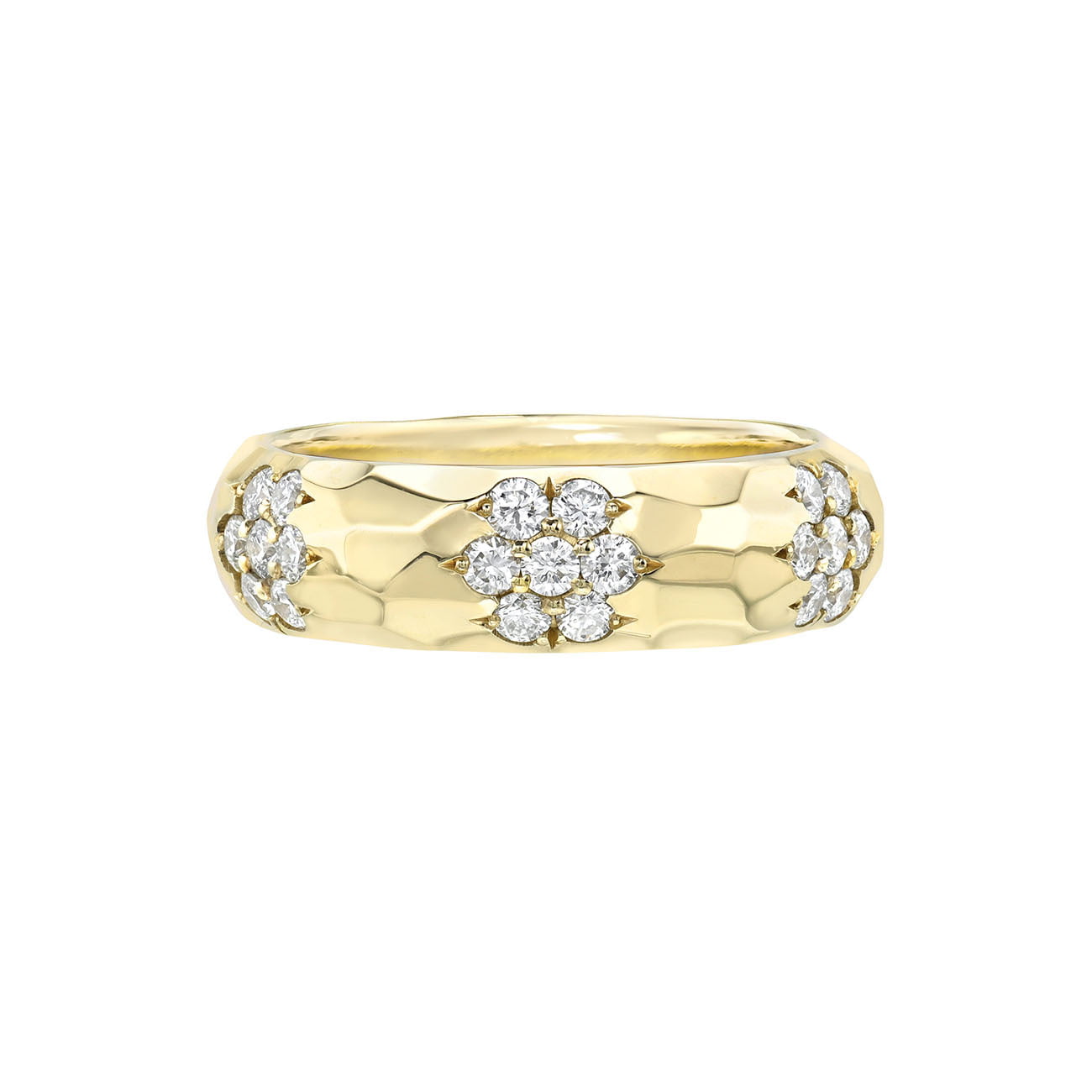 Sevenfold Eternity Diamond Cluster Band Yellow Gold 3 by Logan Hollowell Jewelry