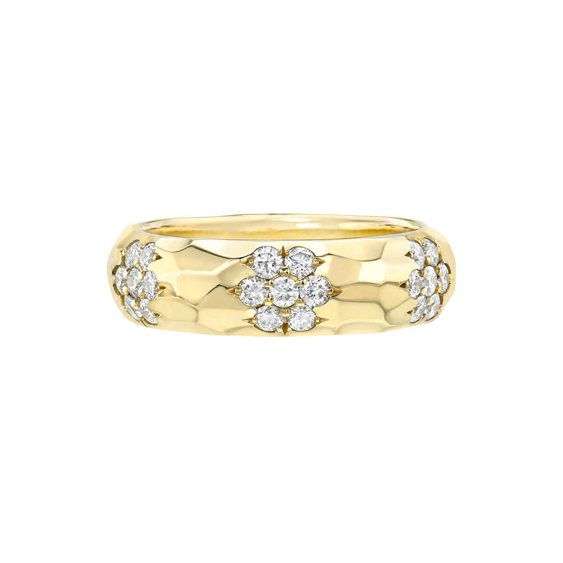 Sevenfold Eternity Diamond Cluster Band (Off Size) Yellow Gold 2.75 by Logan Hollowell Jewelry