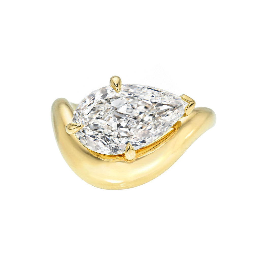 Enigma Floating Diamond Ring Yellow Gold 3 by Logan Hollowell Jewelry
