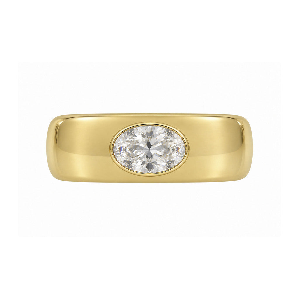 The Oval Diamond Aura Sleeve Gen 4 Yellow Gold 3 by Logan Hollowell Jewelry