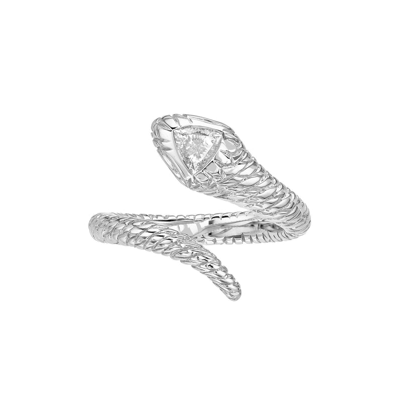 Kundalini Trillion Diamond Ring White Gold 3 by Logan Hollowell Jewelry