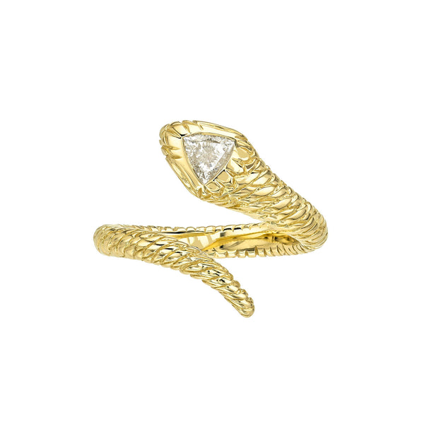 Kundalini Trillion Diamond Ring Yellow Gold 3 by Logan Hollowell Jewelry