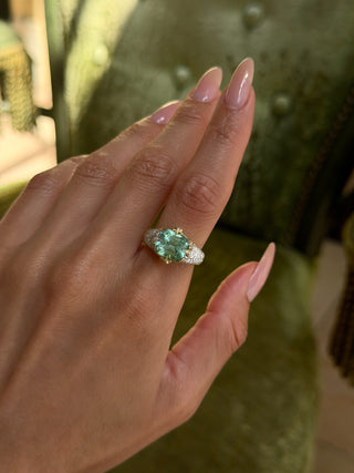Queen 2.0 Pavé Paraiba Ring by Logan Hollowell Jewelry