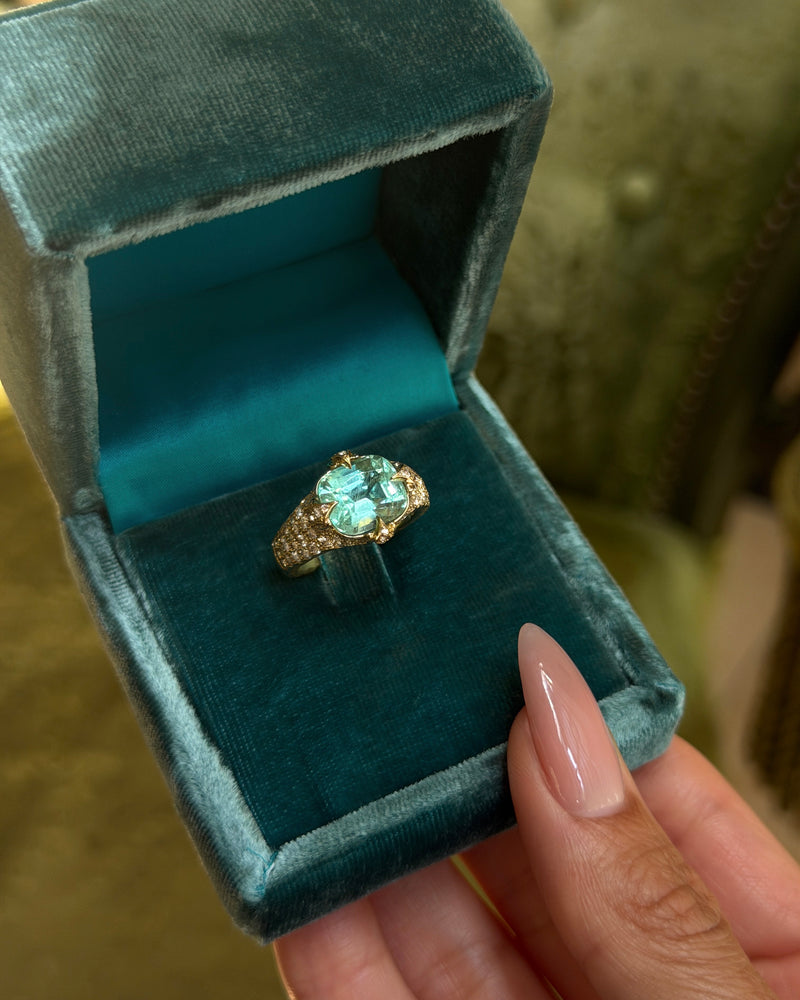 Queen 2.0 Pavé Paraiba Ring by Logan Hollowell Jewelry