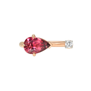 Rose Rubellite and Diamond Nexus Ring Rose Gold 5 by Logan Hollowell Jewelry