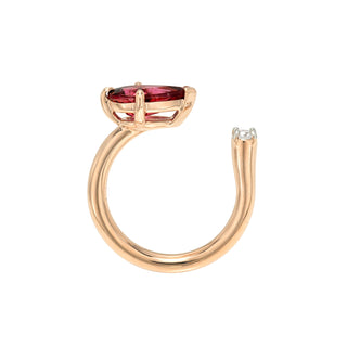 Rose Rubellite and Diamond Nexus Ring by Logan Hollowell Jewelry