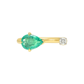 Oasis Emerald and Diamond Nexus Ring Yellow Gold 3 by Logan Hollowell Jewelry