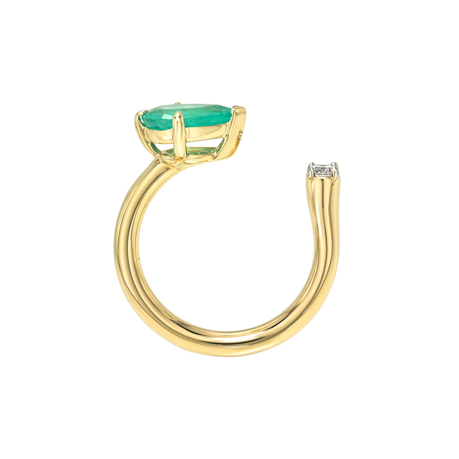 Oasis Emerald and Diamond Nexus Ring by Logan Hollowell Jewelry