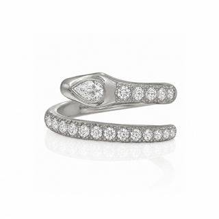 Kundalini Diamond Coil Ring White Gold 2 by Logan Hollowell Jewelry